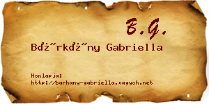 Bárkány Gabriella névjegykártya